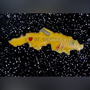 Vintage St Thomas Virgin Islands Souvenir Lapel Pin